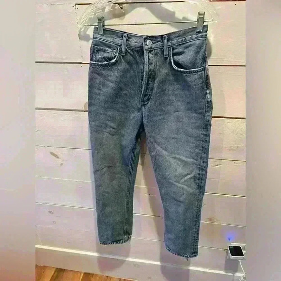 Agolde Riley jeans size 27, distressed, destroyed, EUC, denim - Picture 1 of 14